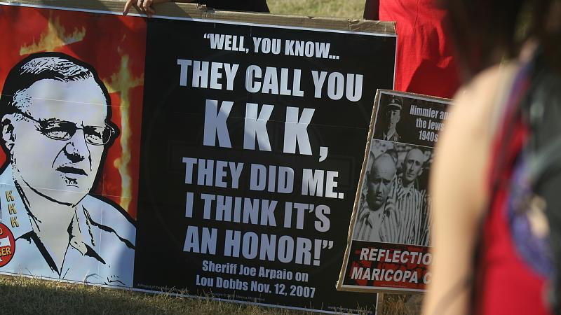 A poster of Joe Arpaio proud of being associated with the KKK. CC-BY-NC-ND by katerkate
