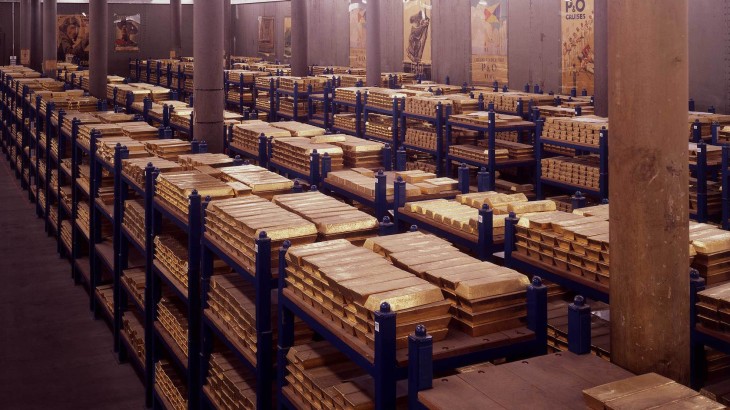 Gold bullion with the Bank of England. Did not really need taxation to be collected.